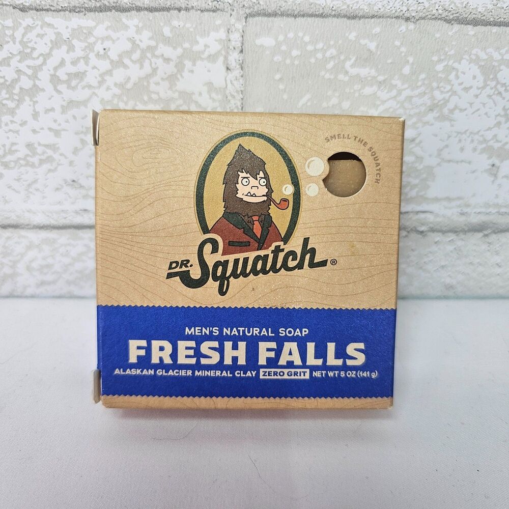 Dr Squatch Fresh Falls Mens Natural Bar Soap 5 oz Zero Grit Cold Process NEW